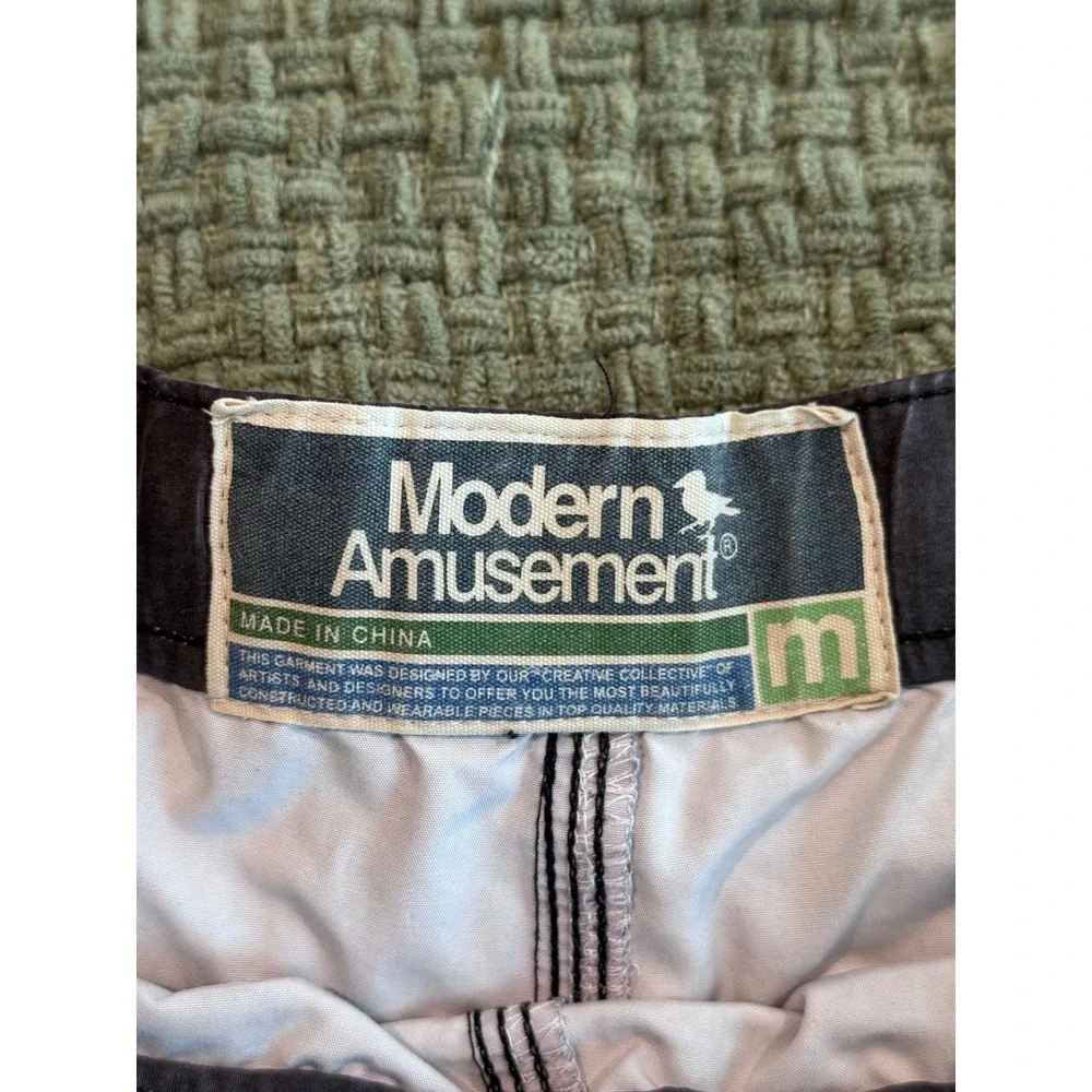 Modern Amusement Mens Purple Marbled Swim Trunks Drawstring Mesh Lined Size M